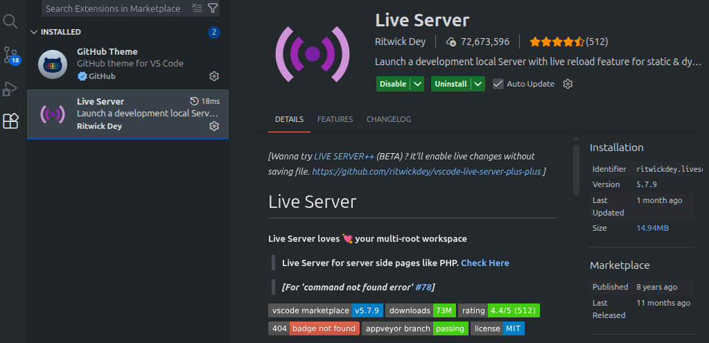 Instalación de LiveServer